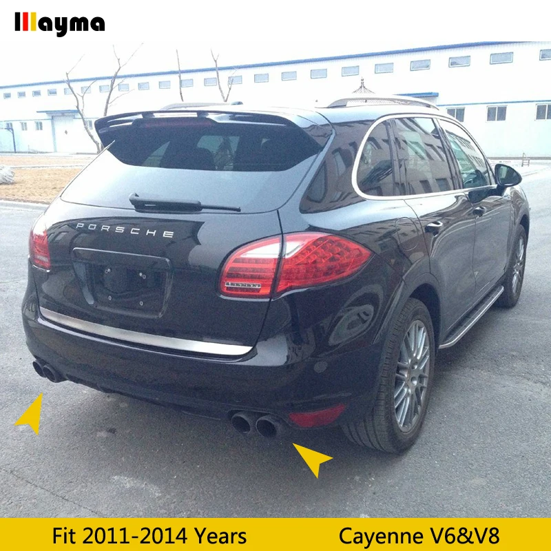 Матовые черные наконечники выхлопной трубы глушителя для Porsche Cayenne V6 V8 2011 2012 2013 2014