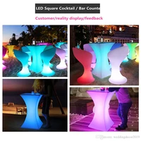 new led bar table 16 colors changing lighting led cocktail table illuminous glowing coffee bar stool for party event supplies