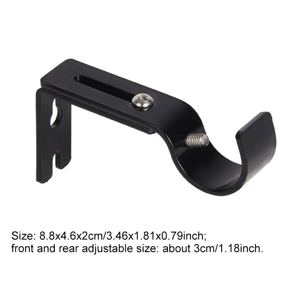 

Single Hang Curtain Rod Holders Adjustable Heavy Duty Metal Curtain Pole Holder Home Renovation Silver Curtain Rod Accessories