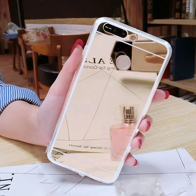 Оригинальный роскошный зеркальный чехол из ТПУ для Huawei P20 Pro P10 P8 P9 Lite 2017 Honor 10 9 8 7A 7C
