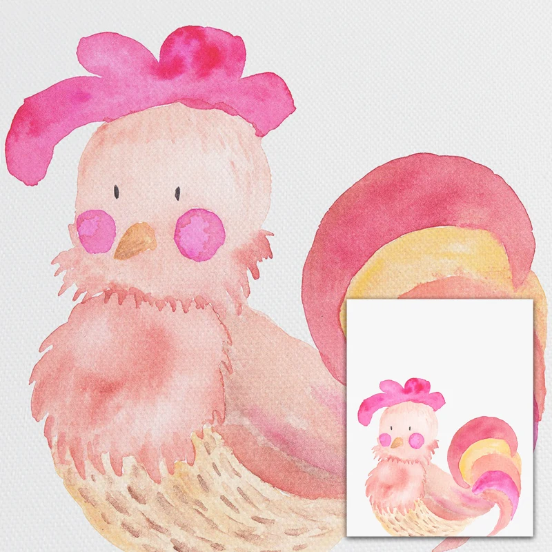 Акварель животных холст для живописи с оленем малышей принтом &quotовечки&quot