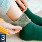 3 парыкомпл. женские мужские мягкие шерстяные кашемировые носки женские зимние теплые плотные термоноски бесшовные зимние Бархатные сапоги носки для пола
