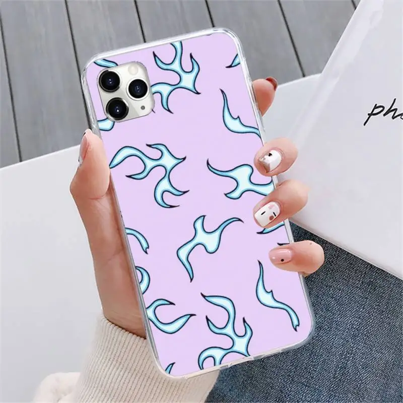 

Blue Flame Fire Phone Case For iphone 12 5 5s 5c se 6 6s 7 8 plus x xs xr 11 pro max mini