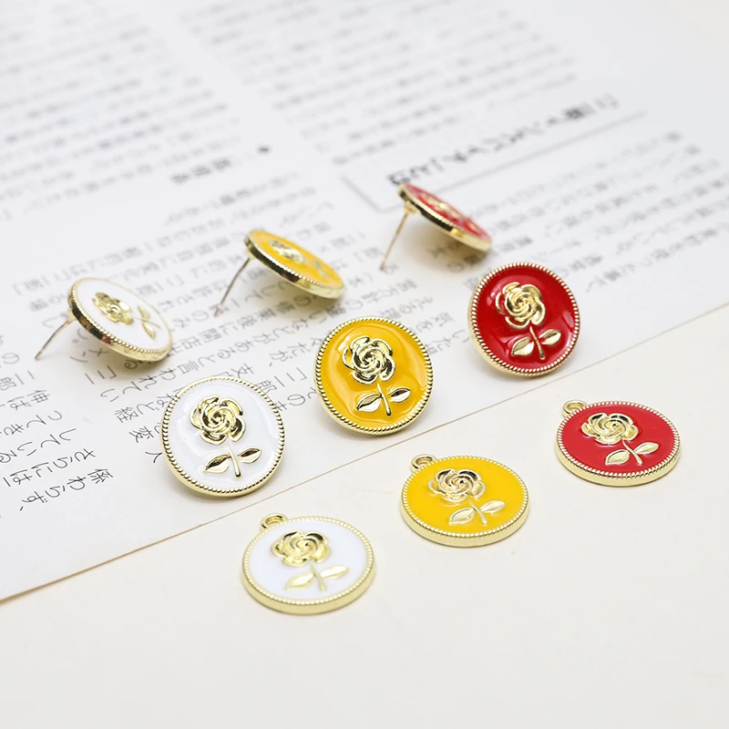 Фурнитура для ювелирных изделий сделай сам Круглые Эмалированные Подвески в