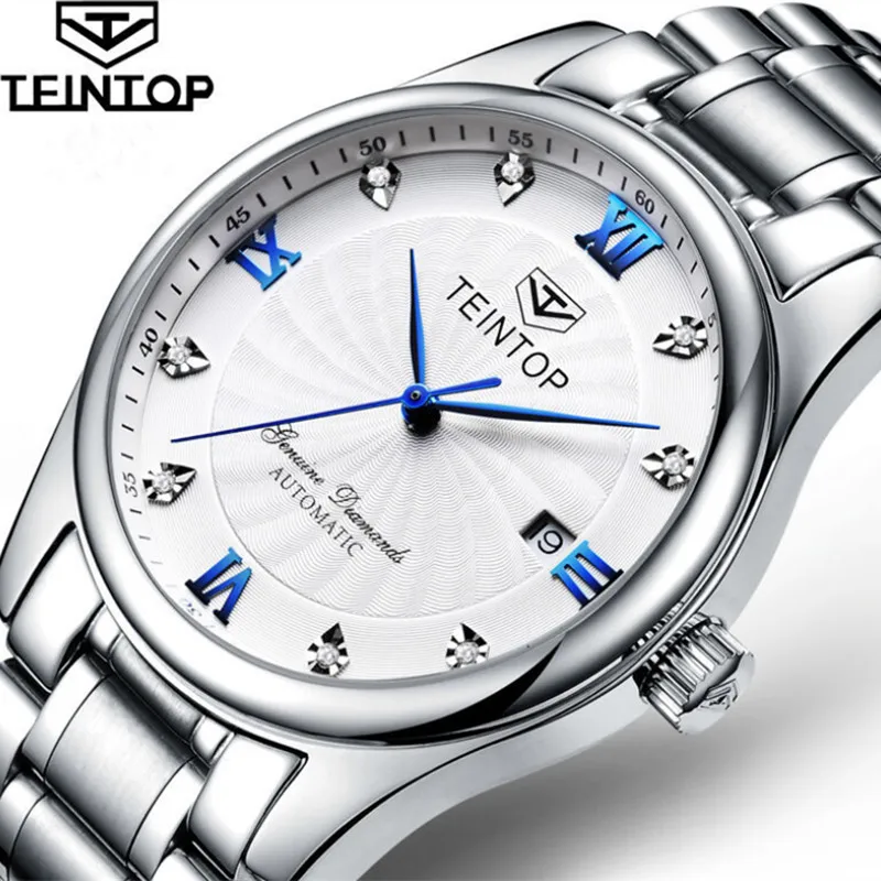 

Часы наручные мужские механические с автоподзаводом, модные деловые дизайнерские автоматические со стальным браслетом, с календарем