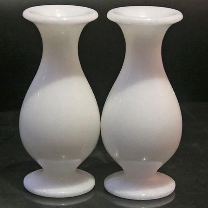 Ваза для украшения интерьера из природного афганского белого нефрита винный