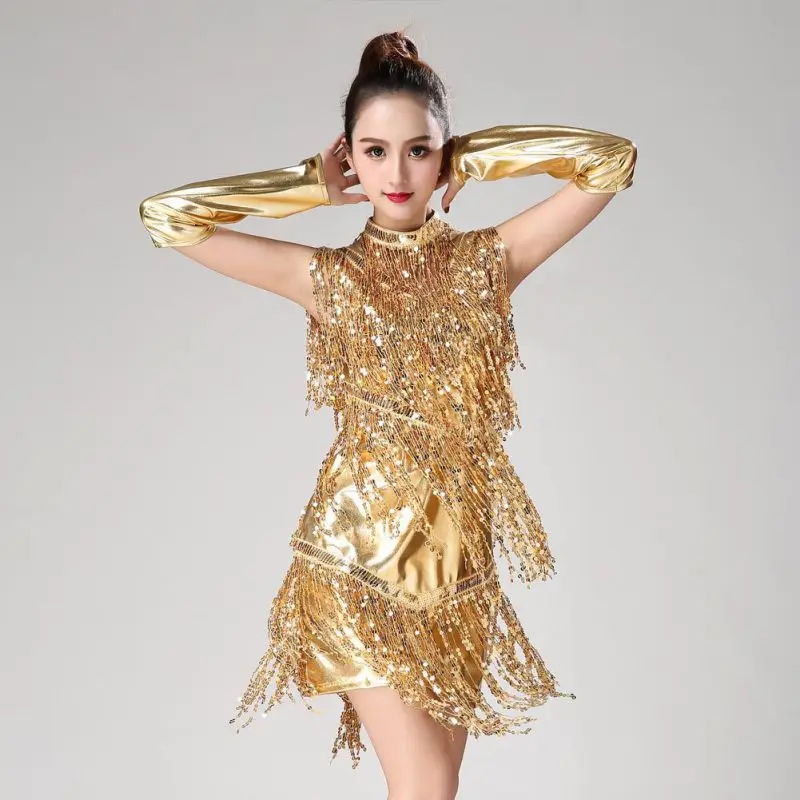 Платье для танцев с v образным вырезом блестками и бахромой 1920 е Charleston костюмы