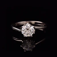 s925 silver moissanite ring 1 00ct d vvs luxury moissanite weding ring for women