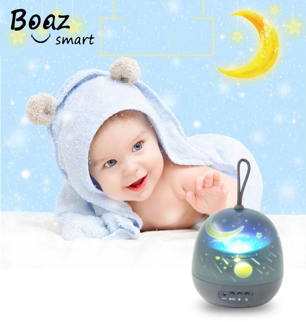 Boaz океан звездное небо вращающийся проектор звезды светильник Рождественский праздник светильник s Луна Проекция висячий праздник ночной Светильник