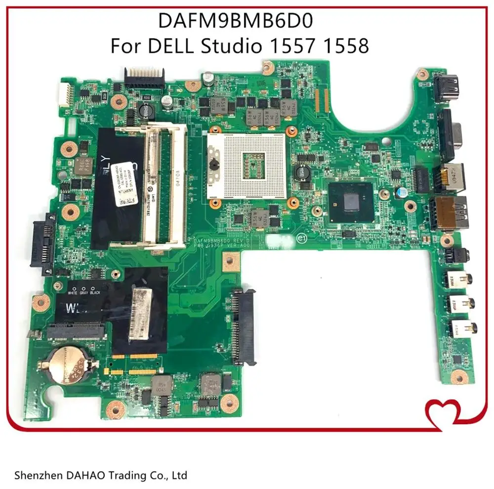 

CN-0G936P 0G936P G936P Mainboard For DELL Studio 1557 1558 Laptop Motherboard DAFM9BMB6D0 With HM55 DDR3 100% Fully Tested