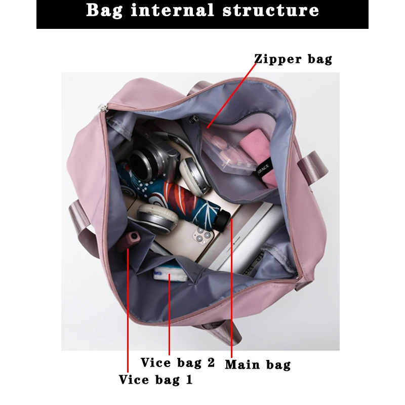 

Nylon Foldable Travel Bag Unisex Large-Capacity Female Luggage Waterproof Shoulder Bag Fitness Male Handbag Shopping Storage Bag