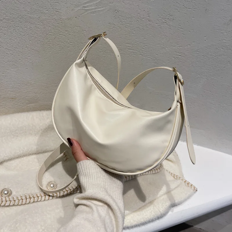

Ladies retro dumpling bag fashion messenger bag new all-match shoulder bag simple solid color dumpling bag