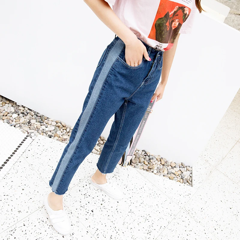 

2020 spring and autumn new women's high waist loose straight straight-edged jeans