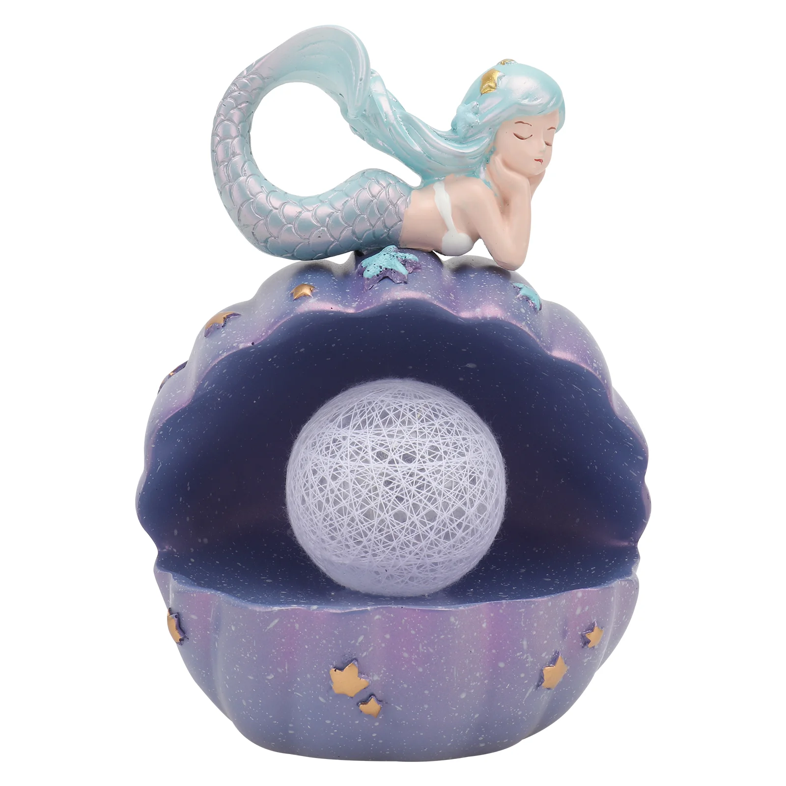 

1Pc Decorative Night Lamp Mermaid Shell Shaped Lamp Bedroom Desktop Light