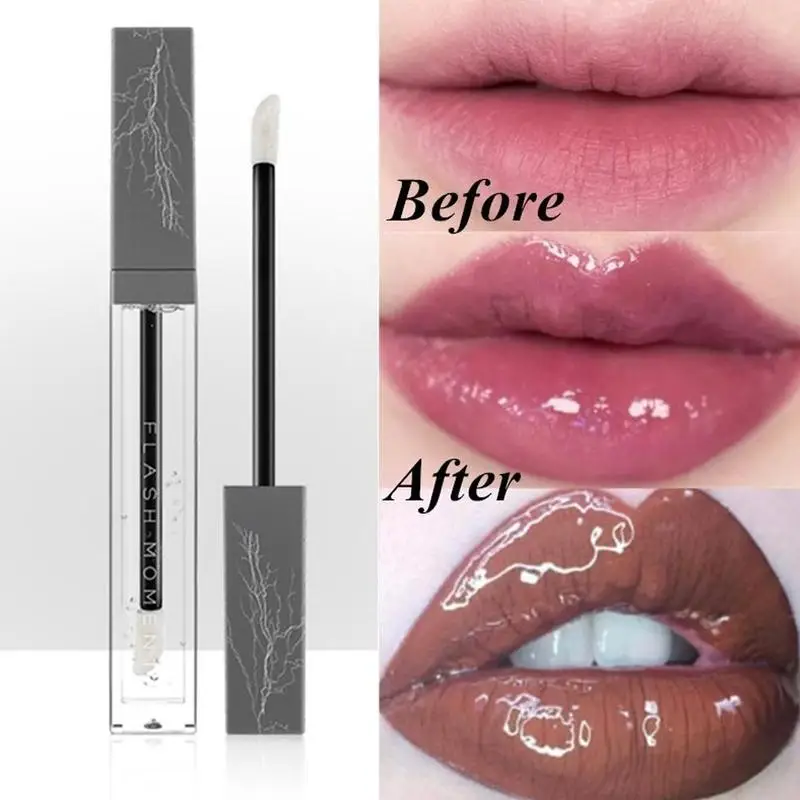FlashMoment Lip Gloss Moisturizer Plumper Waterproof Lipgloss Makeup Clear Liquid Transparent | Красота и здоровье