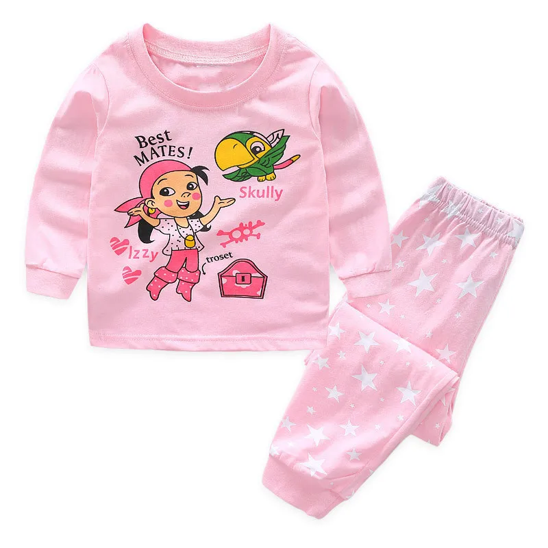 P8066 Girls Pjs Г. Пижама с единорогом, косулой нокной, ночная рубашка для девочек рождественские пижамы, De Animales, пижамы, детский пижамный комплект, одежда с вышивкой - Цвет: P8066 Girls Pjs