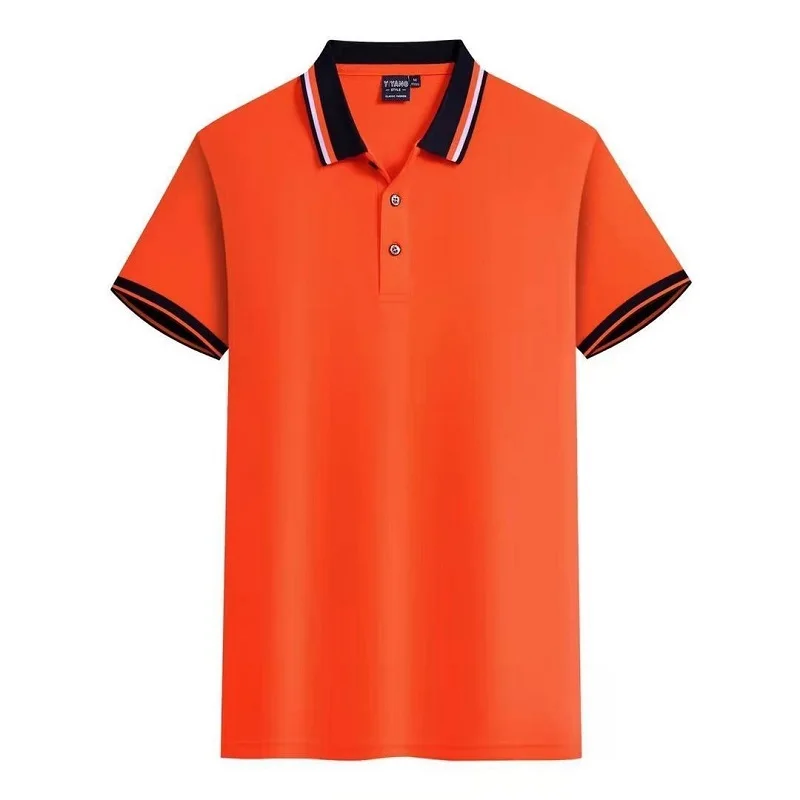 

2021 Summer Polo Shirts Men's Short Sleeve Lapel Men T-shirt Corporate Culture Shirt Printing