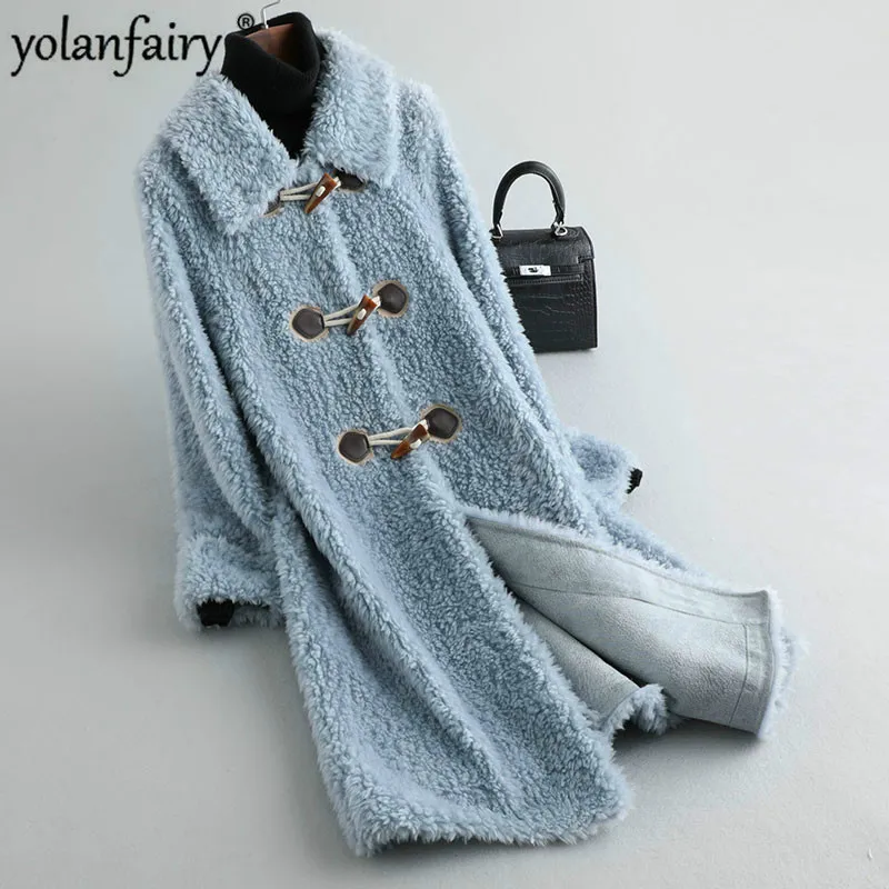 

Winte Real Fur Coat Women Clothes 2020 100% Wool Jacket Long Korean Vintage Clothes Kurtki Damskie Zimowe KQN19053 KJ3336