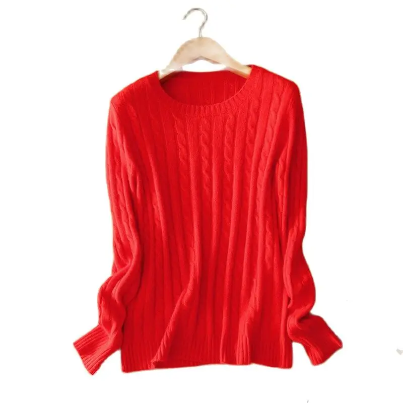 Женский трикотажный свитер размера плюс 100% из козы и кашемира плотный пуловер с