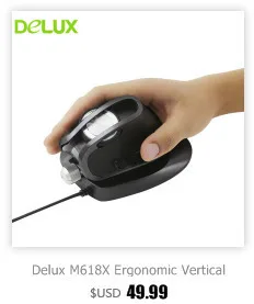 Delux M618 Mini Bluetooth 4,0+ 2,4G Беспроводная перезаряжаемая эргономичная Вертикальная USB оптическая Бесшумная компьютерная мышь с разрешением 2400 dpi