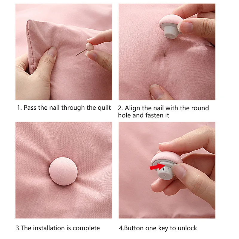 

4/8pcs Quilt Holder Bed Sheet Blankets Cover Fastener Clip One Key to Unlock Non-Slip Quilt Blanket Clip Bed Duvet Holder Fixer