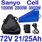 Литиевая батарея sanyo, 72 в, 2000 Вт, 3000 Вт, 4000 Вт, 72 в, треугольная батарея для электрического велосипеда, 72 в, 14 ач, 18 Ач, 20 Ач, 25 Ач, для использования