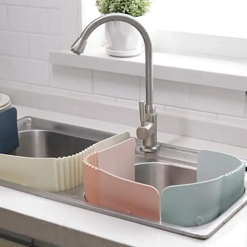 

Kitchen Sink Water Catcher Telescopic Splash-proof Guard Oil-proof Sink Suction Baffle Splashproof Flap Kitchenware Drip Tray
