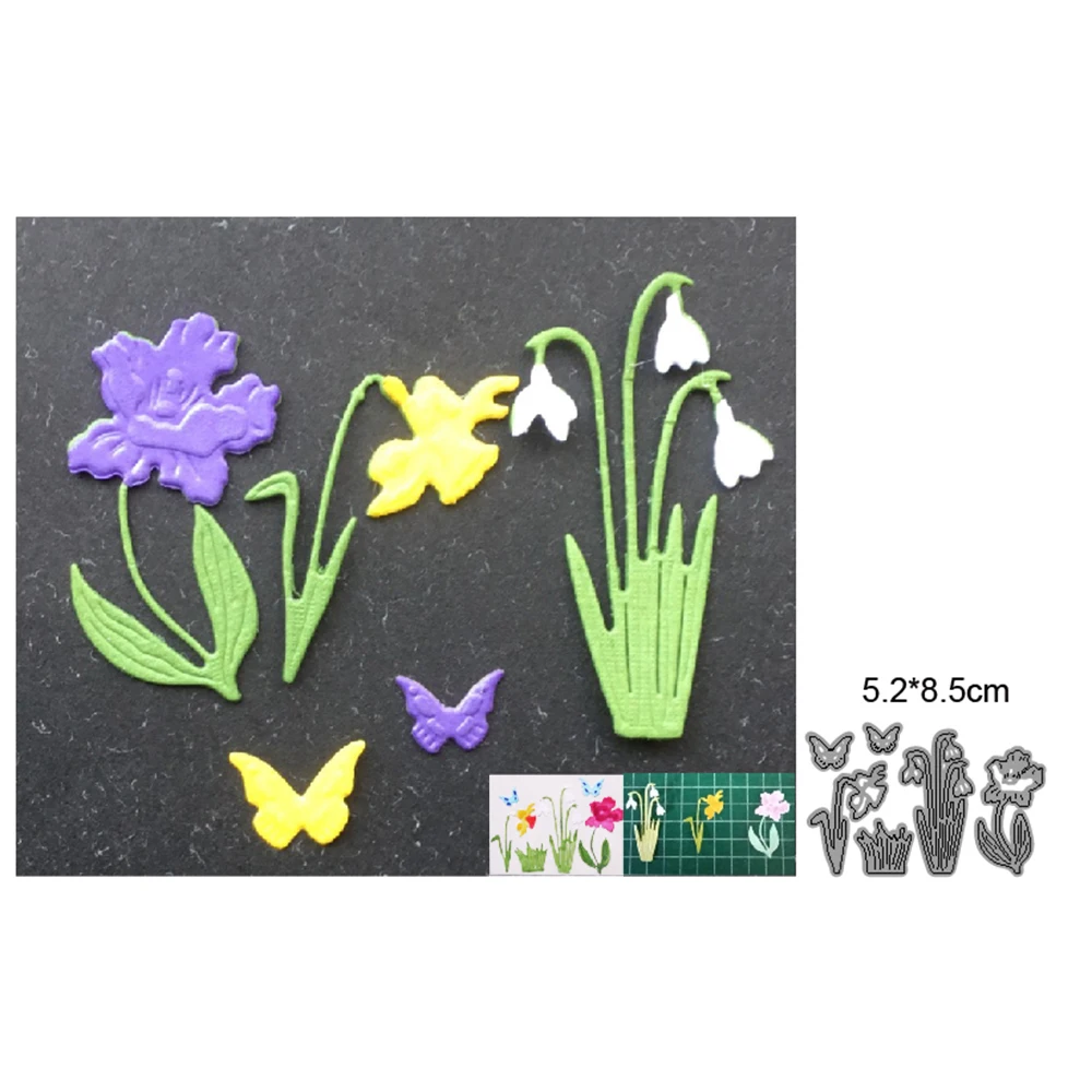 

Cutting dies Wildflower Butterfly metal cutting dies cut die mold Scrapbook paper craft knife mould blade punch stencils dies
