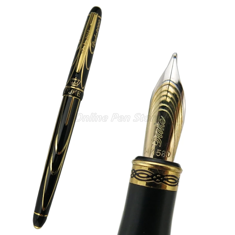 Duke Pioneer 14K/8K Gold Fountain Pen Fine Nib 0.5mm Professional Stationery Supplies Writing Tool Pen Gift