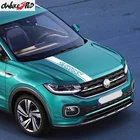 Наклейка на капот автомобиля, спортивные полосы для Volkswagen T-cross R line, внешние аксессуары, декоративные виниловые наклейки на крышку автомобильного двигателя