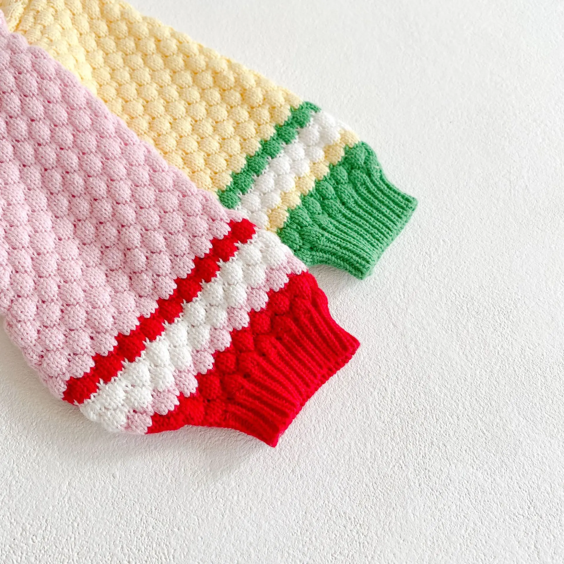 

Korean Baby Newborn Girls Long Sleeve Knitted Overalls Autumn Baby Knitted Rompers Sweater Infant Girls Princess Cotton Clothes