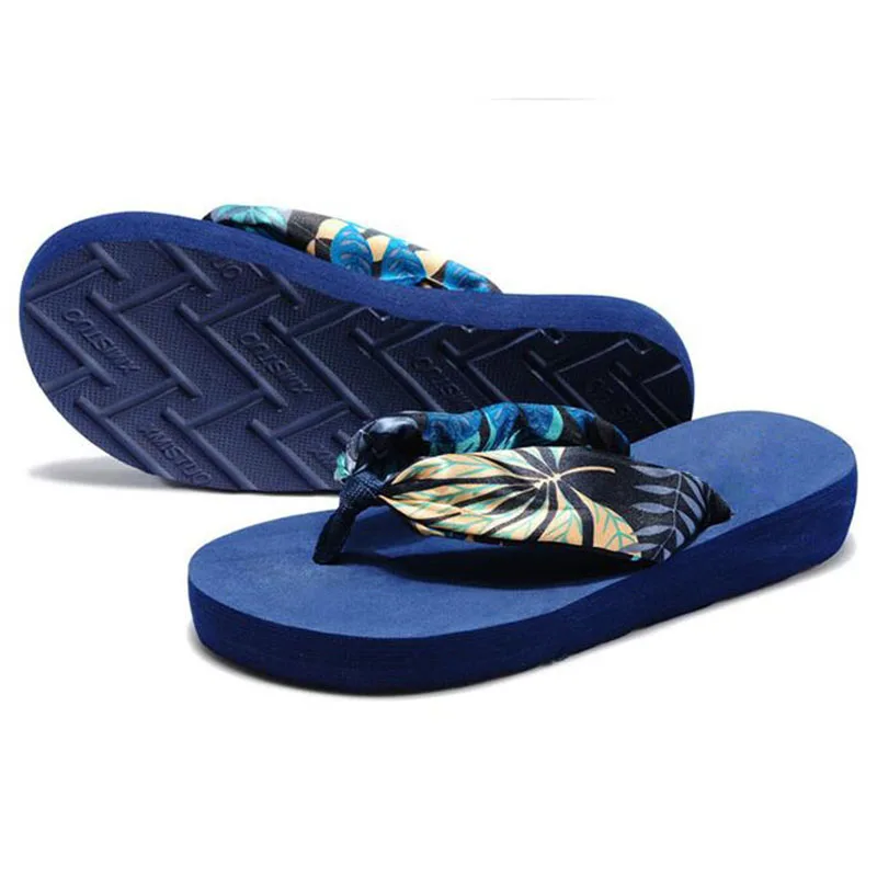 Женские сандалии на танкетке пляжные шлепанцы больших размеров 40 в богемном