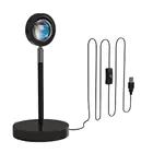 Проектор С закатом, Очаровательная атмосферная лампа RGB, фон для дома, кофейни, настенное украшение, лампы с дистанционным управлением для заката