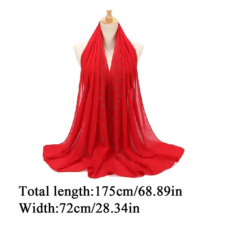 Хиджабы шарфы мусульманский головной платок шаль обертывание блестящие стразы