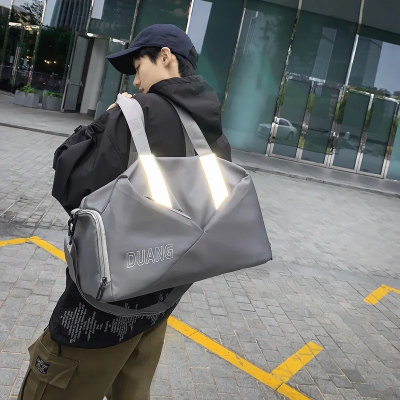 Lightweight Yoga Bag Sports GYM Bag Men Women Reflective Travel Shoulder Bag Waterproof Duffle Fitness Bag with Shoe Compartment