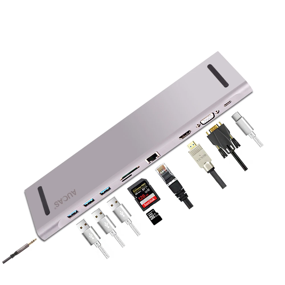 

USB Тип C для VGA 3,0 SD RJ45 DP док-станция для ноутбука