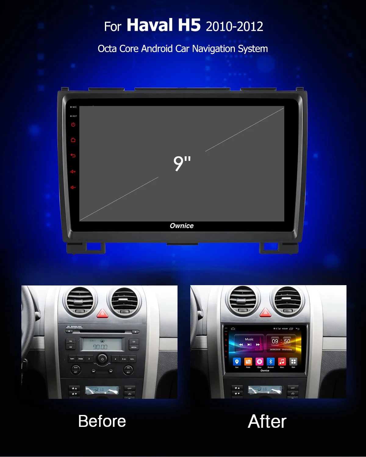 Ownice carplay 4 Гб RAM 64G Android 9 0 Автомобильный плеер DSP SPDIF 360 Pano ram a for Great wall Haval Hover H5 2010-2012 |