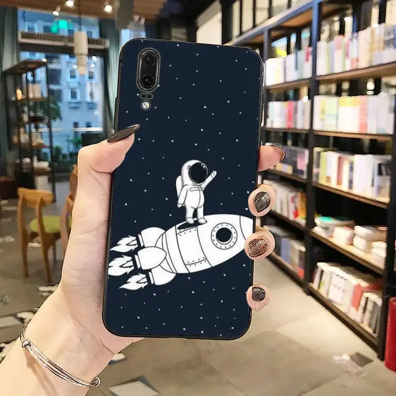 

Cartoon spacecraft space astronaut Phone Case For Huawei honor Mate P 10 20 30 40 Pro 10i 9 10 20 8 x Lite