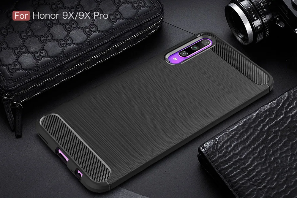 Чехол из углеволокна крышка 6.59For huawei Honor 9X Pro Чехол для huawei Honor 9X Honor9X Pro Чехол для телефона чехол-лента на заднюю панель
