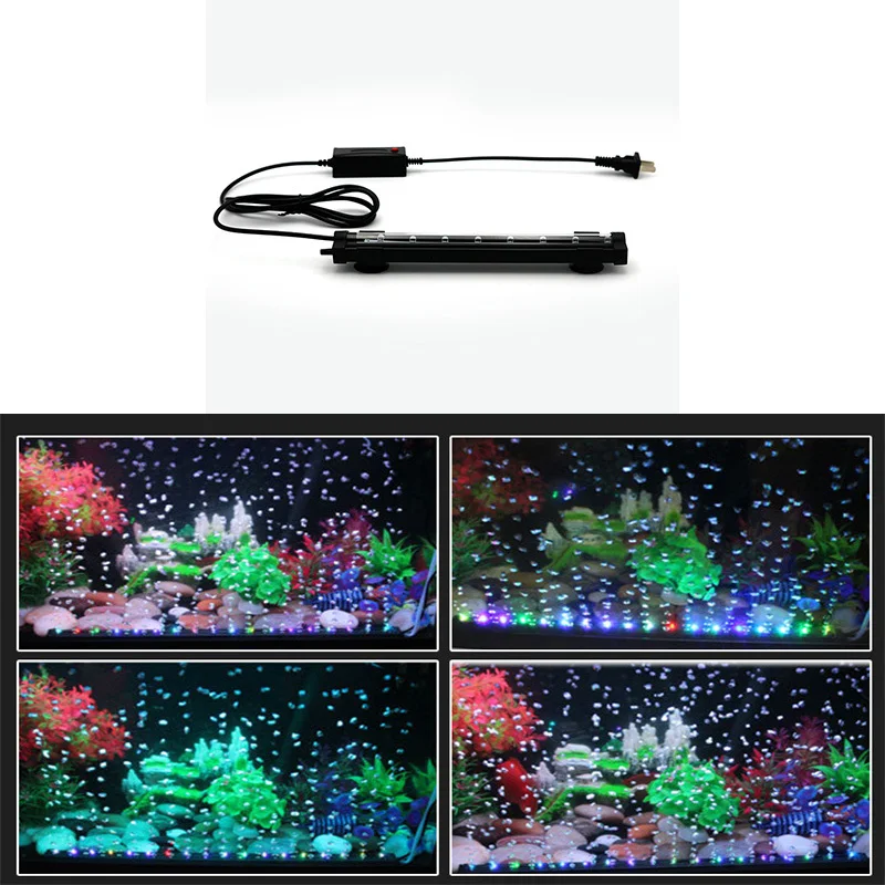 

Аквариум декоративное озеленение пузырьковая лампа красочная светодиодный погружная лампа воздушный насос кислородный пузырь бар аксесс...