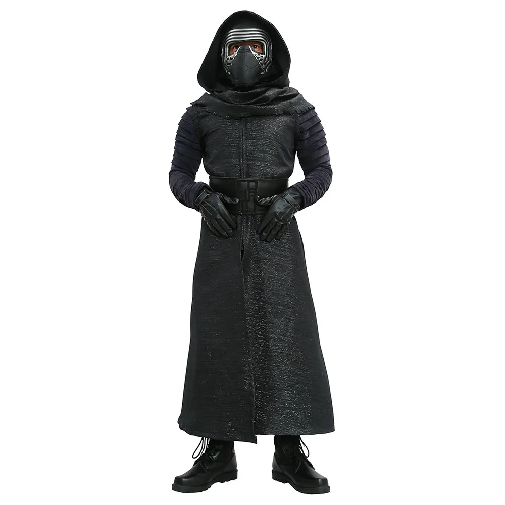 X-COSTUME Kylo Ren костюм Звездные войны 7 The Force Awakens Косплей злодей роскошный взрослый костюм на Хэллоуин и маска черный