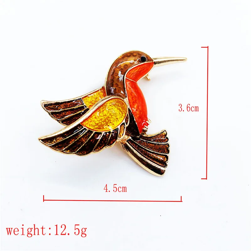 

Metal Woodpecker Animal Unisex Garment Accessory Fashion Jewelry Cartoon Cute Brooch Pin Lifelike Hummingbird Enamel Pin