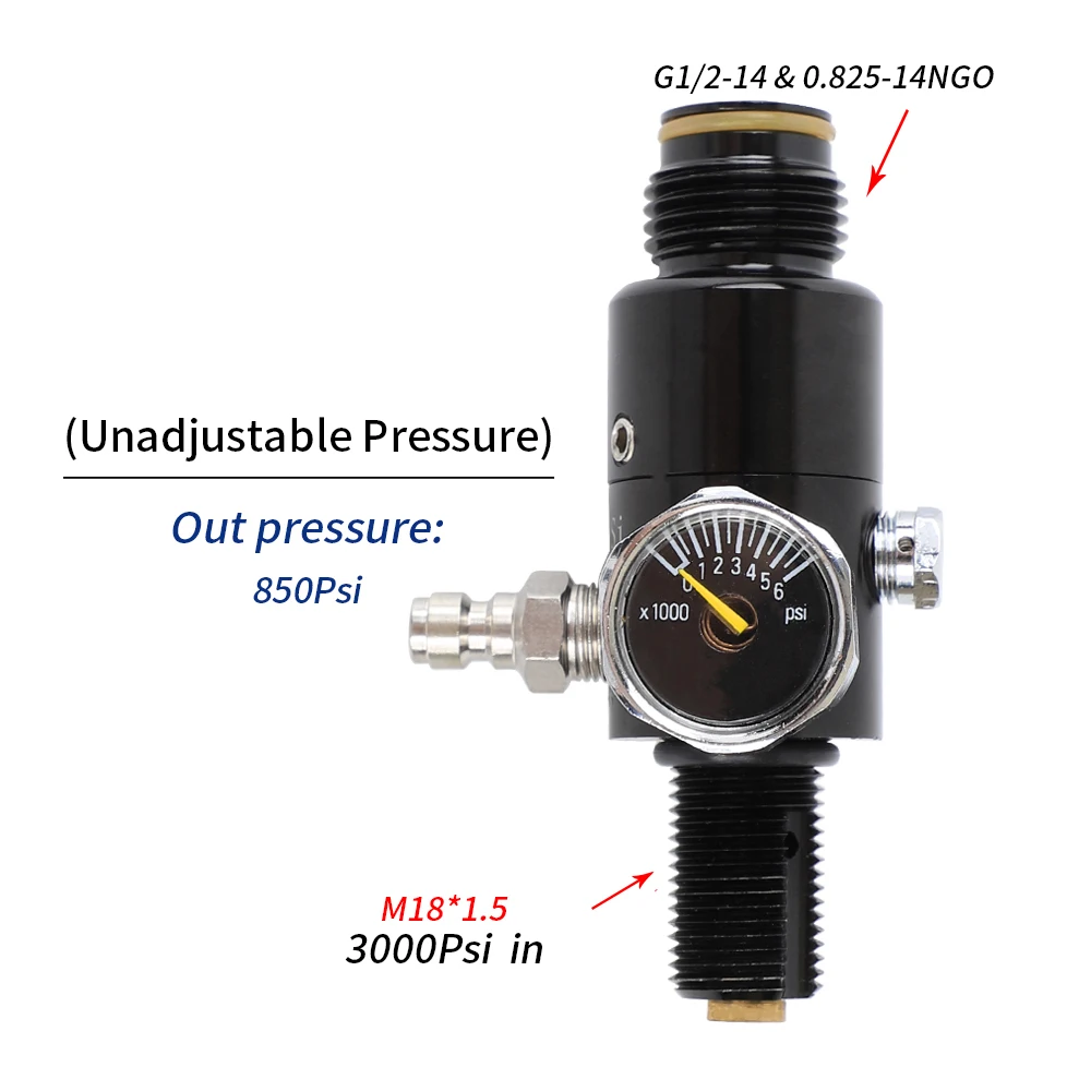 3000-M18x1.5-850PSI Регулятор давления воздуха регулятор PCP Пневмопушка Пейнтбол аксессуары 3000 фунтов/кв. дюйм сжатого Выход Давление 850/1800/2500-3000PSI 5/8UNF& M18* 1,5 - Цвет: 3000-M18x1.5-850PSI