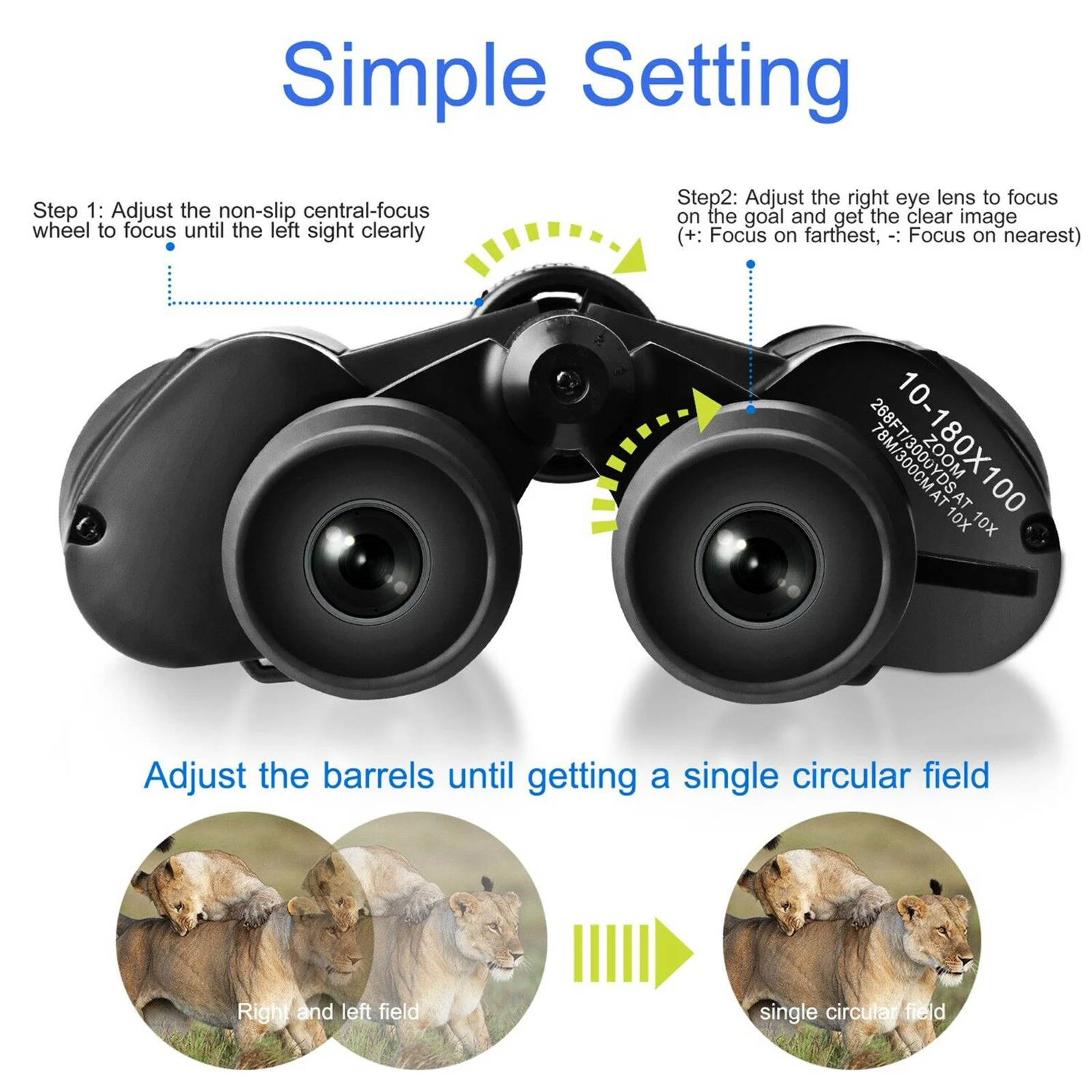 20x50 High Power Binoculars Day/Night Optics Hunting Camping Waterproof Binocular Bird Watching Sports Scope | Спорт и развлечения