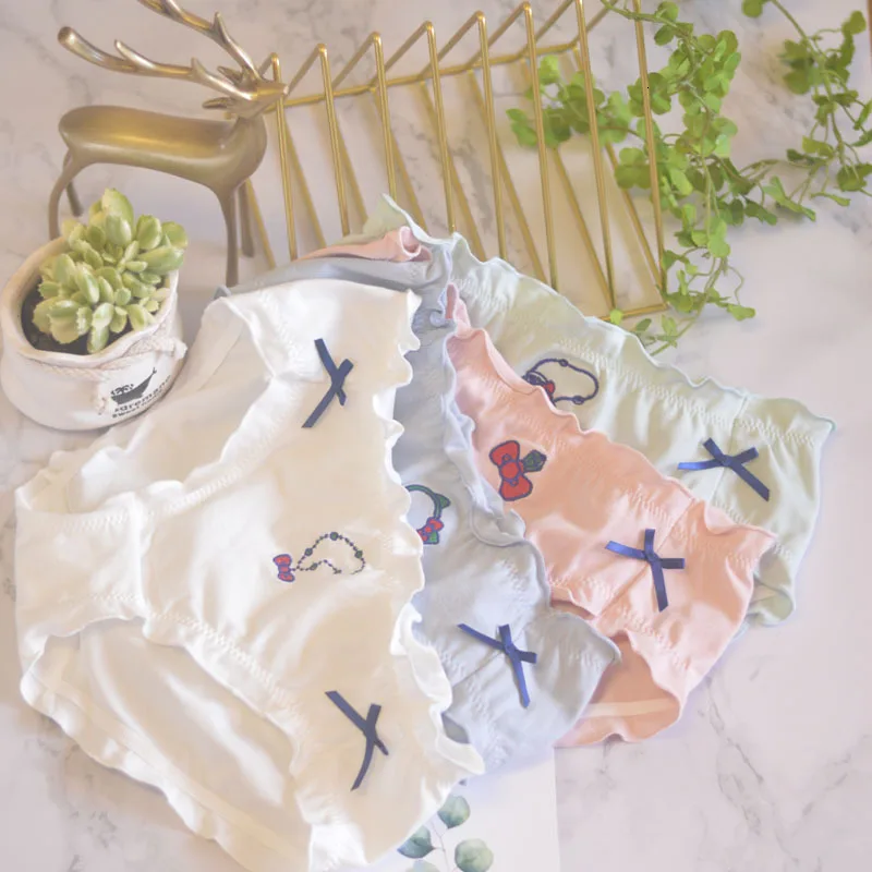 Женское нижнее белье SP & CITY хлопковые трусики с мультяшной вышивкой и принтом в