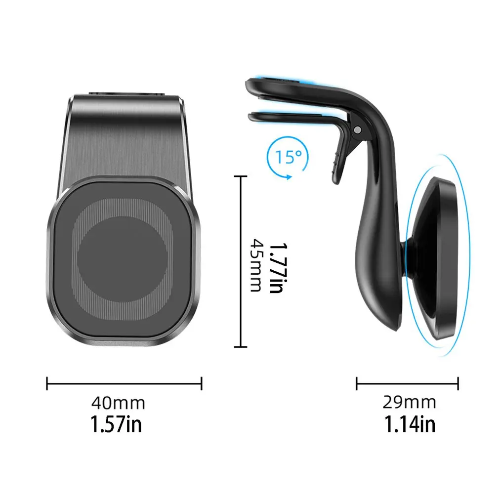 

Ventilation Hole Magnetic 360 Degree Rotating Metal Magnetic Car Phone Holder Practical Durable Car Phone Holder