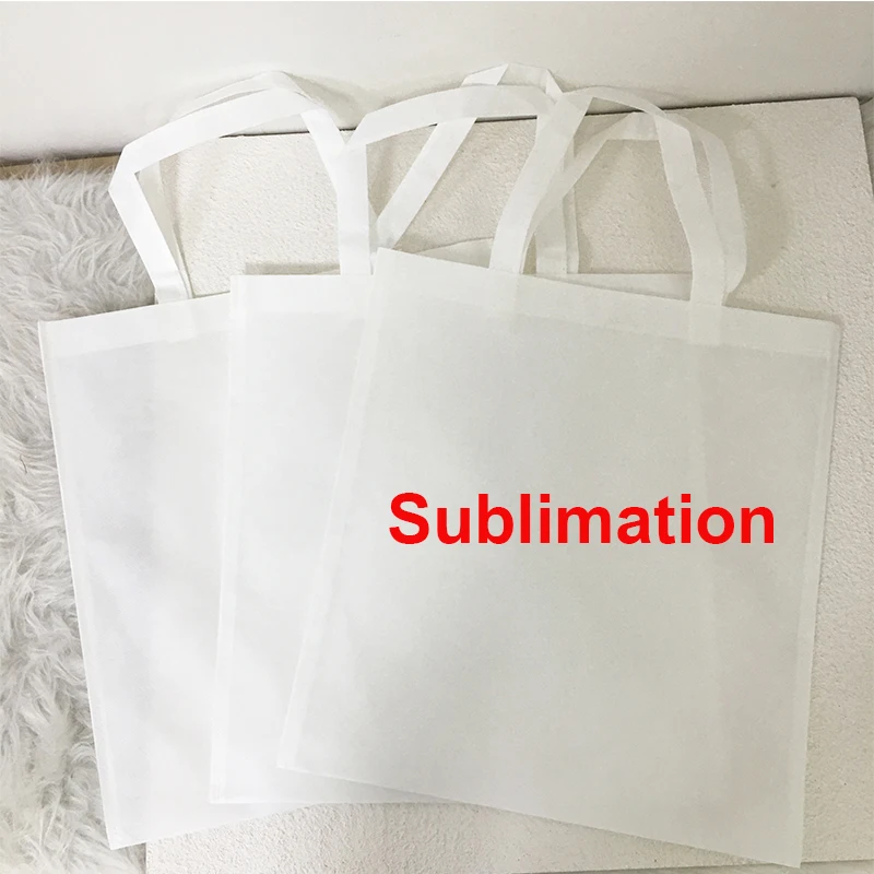 50pcs/lot Sublimation Shopping Bag Candy Toy Handbag with Thermal Transfer Coating Blank DIY Gift Tote Bags