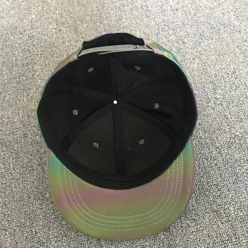 Night jogging colorful reflective baseball hat hip hop streetwear fashion harajuku hat reflect light snapback gorras hombre