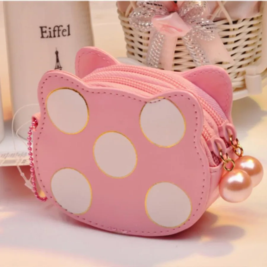 Лидер продаж новый маленький кошелек на молнии с принтом мультяшного аниме кошки