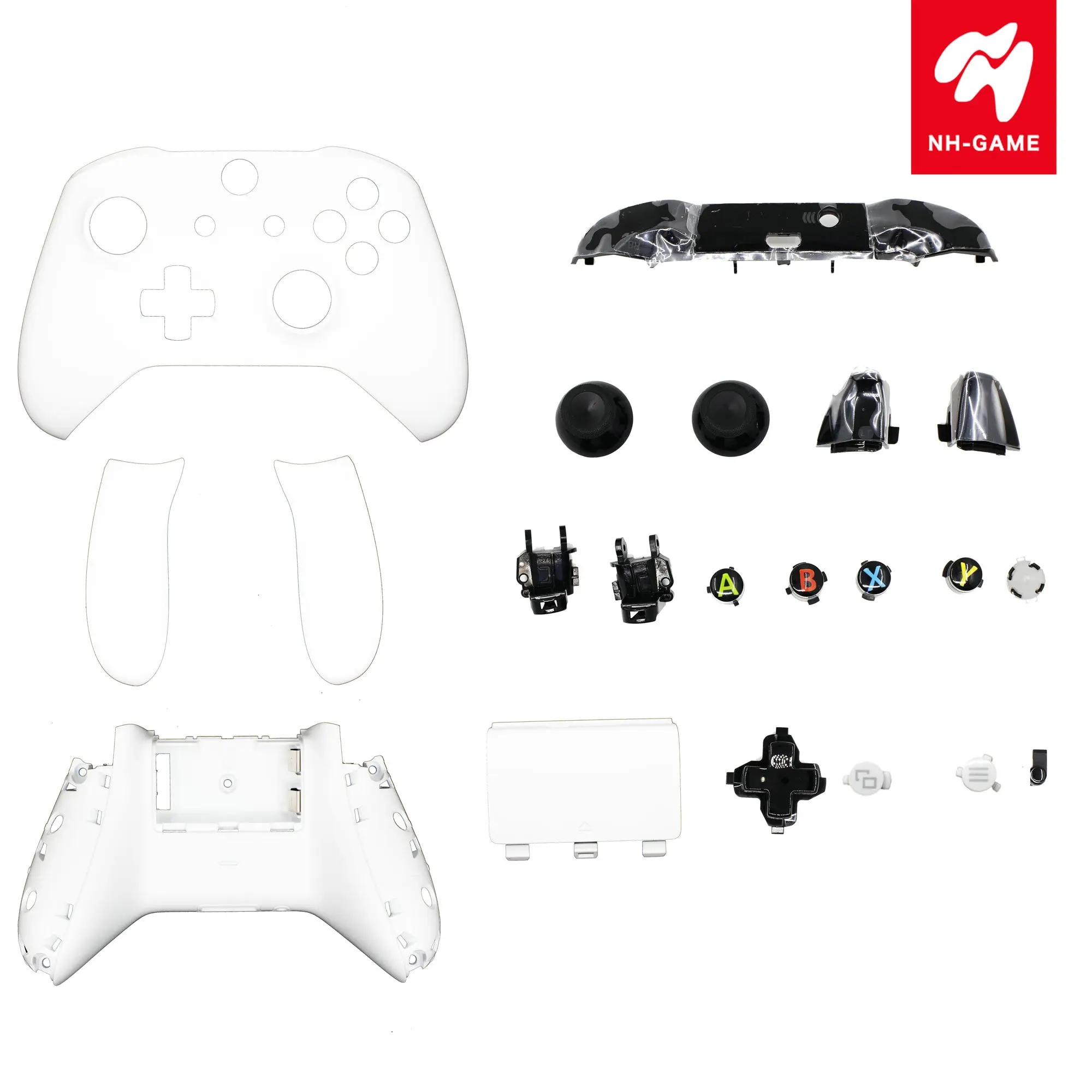 White Full Kit Аксессуары для беспроводного контроллера для xbox ONE, тонкий передний корпус, лицевая панель, защитная задняя крышка, чехол - Цвет: White Full Kit